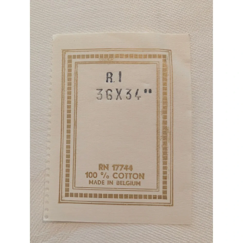 Rock Island Railroad Vintage Damask Linens White Belgium Cotton Railway Decor